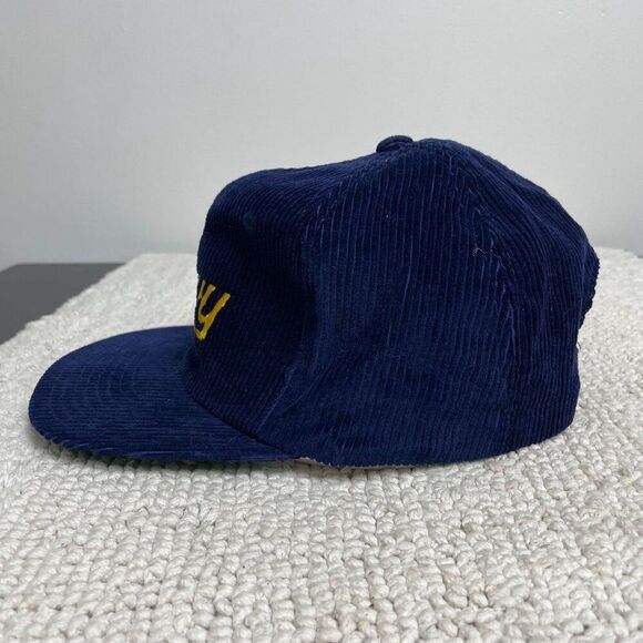 Vintage United States Naval Academy Snapback Hat OSFA Corduroy US Navy Blue - Picture 5 of 7